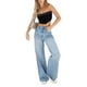 thumbnail image 1 of Sunloudy - Pantalones vaqueros para mujer, pantalones de pierna ancha transpirables que combinan con todo con bolsillos para vacaciones, citas, fiestas, compras Sunloudy  XS, S, M, L, 1 of 6