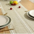 thumbnail image 4 of Cterwk Table Runner with Tassels, Embroidered Cotton Linen Table Runner Boho Table Runners for Christmas Party and Wedding, 130x13 Inches, 4 of 6