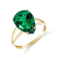 thumbnail image 2 of Galaxy Gold 3 Carats 14K Solid Yellow Gold Brilliant Pear Cut Emerald Solitaire Ring with Genuine Vibrant Emerald Anniversary Engagement Promise for Her Him Unisex (9), 2 of 5