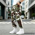 thumbnail image 6 of UDAUDU Men's Camo Cargo Pants Casual Jogger Baggy Pants Multi-Pockets Outdoor Workout Camouflage Joggers White S, 6 of 8
