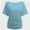 Aqua, variant on Womens Short Sleeve Boat Neck Side Shirring Dolman Drape Top