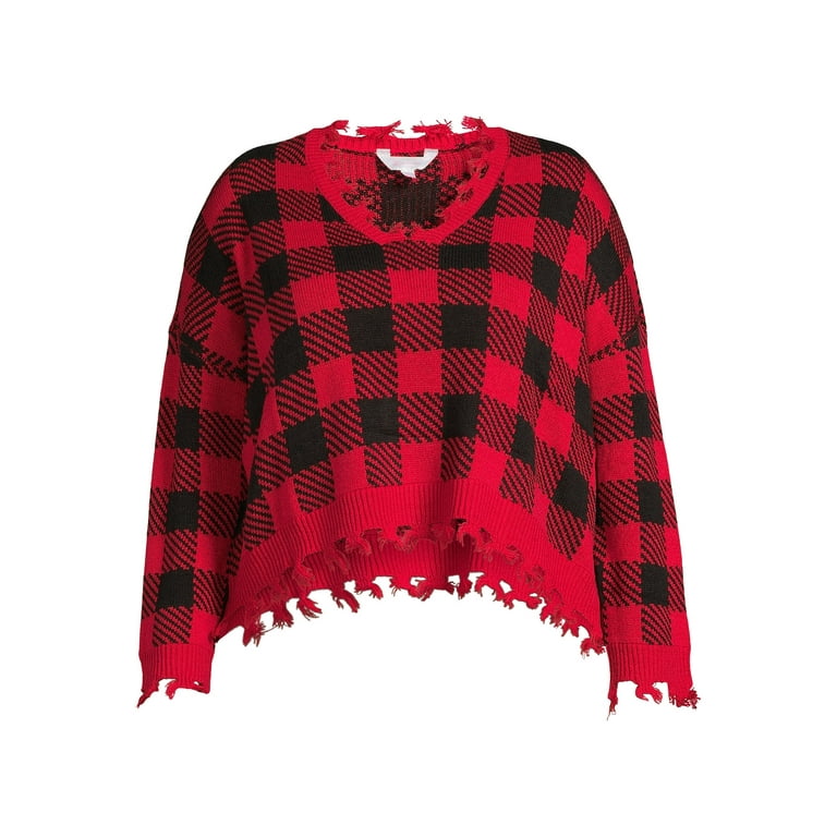 Frayed sweater plus size discount