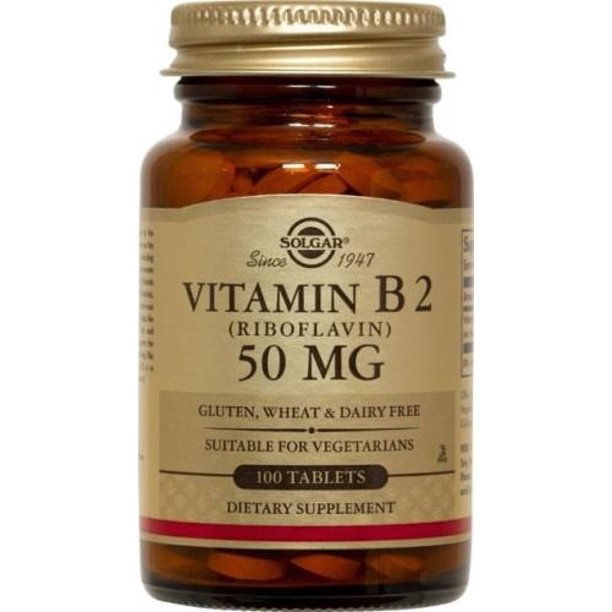 Solgar Vitamin B2 Riboflavin 50 mg 100 Tablets