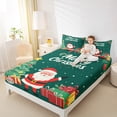thumbnail image 4 of Homewish Teens Kids Children Christmas Santa Claus 4 Pieces Queen Sheet Sets,Happy Xmas Tree Ultra Soft Flat Sheet,Happy New Year Queen Fitted Sheet,Ultra Soft Home Decor, 4 of 7