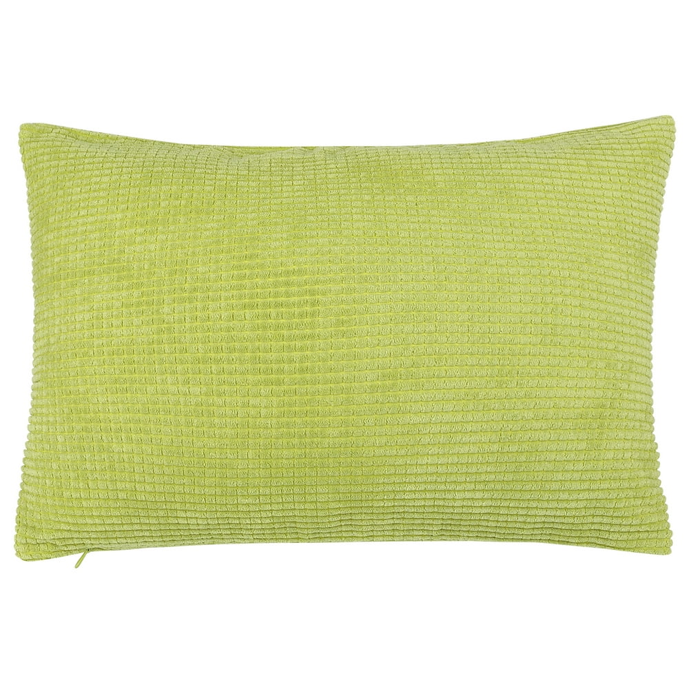 Corduroy Texture Decorative Throw Pillow Cover Light Green 12"x18
