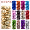 thumbnail image 2 of 12/24 piezas de bolas de Navidad decorativas de 3 cm/4 cm, adornos para árbol de Navidad, colgantes de bolas, adornos navideños, decoración de Año Nuevo para el hogar, 2 of 5