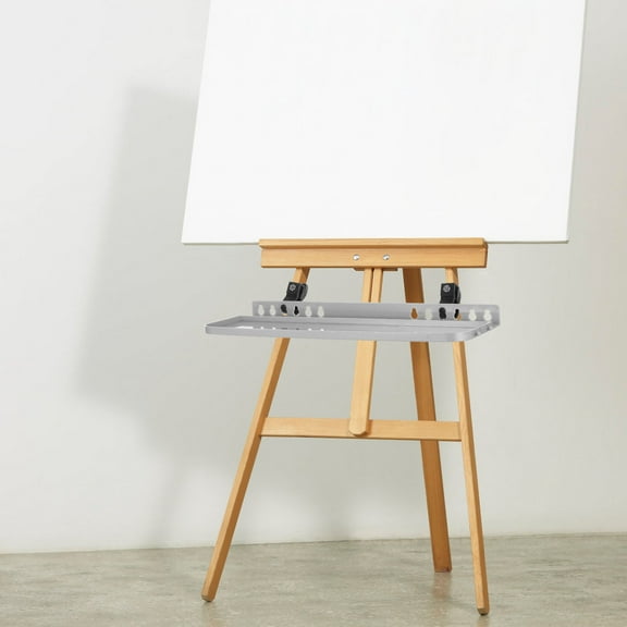 ROSENICE 1Set Easel Paint Tray Rectangular Grey Plastic Storage Solution Organizing Painting Tools For Artists