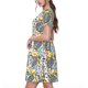 thumbnail image 2 of Easygdp Sea Turtle para Vestido Transpirable de Mujer, Vestido Suelto de Manga Corta con Pliegues y Bolsillos para el Verano, 2 of 6