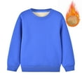 thumbnail image 5 of Bnwani Kids Pullover Sweatshirts Fashion Crew Neck Long Sleeve Fleece Warm Cotton Casual Sportswear Cute Solid Blue Size 2-3t, 5 of 6
