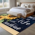 thumbnail image 4 of 5'x8' Area Rugs, Sunflower Black Indoor Outdoor Area Rug for Living Room Bedroom, Vintage Yellow Floral Botanical Plant Washable Bathroom Rugs Kitchen Floor Carpet Mats Home Decor Aesthetic, 4 of 8
