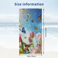 thumbnail image 3 of PHYHOO Beach Towel, Field with Butterflies Printed Microfiber Sand Free Pool Towel Lightweight Oversized Quick Dry Absorbent Compact Travel Must Have for The Swimming Summer Cruise Ship Esse 30x60in, 3 of 8