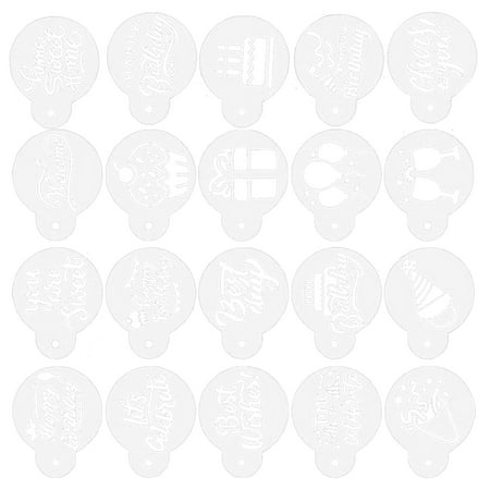 

Jubilant 20 Pcs Cake Flower Spray Molds Different Patterns Reusable Food Grade Cookie Stencils Coffee Decoration Stencils Templates Tools Baking Painting Dessert DIY Birthday Party Decor