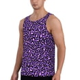 thumbnail image 2 of KLL Purple Leopard Print Men's Muscle Gym Workout Stringer Tank Tops Bodybuilding Fitness T-Shirts Tank Tops Men-Medium, 2 of 7