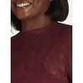 thumbnail image 3 of Madden NYC Women's and Women's Plus Lace Bodysuit with Long Sleeves, Sizes XS-4X, 3 of 5