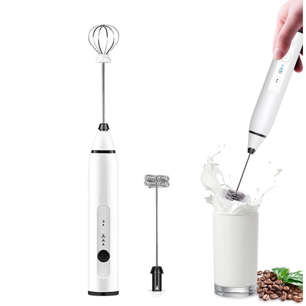 Mighty Rock Electric Milk Frother Handheld Milk Foamer with USB  Rechargeable Coffee Frother 3 Speeds Milk Whisk 2 in 1 Egg Beater Perfect  for Coffee