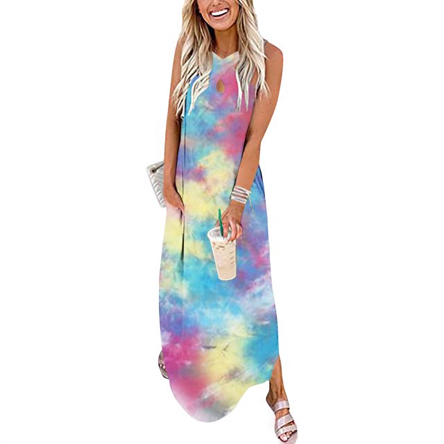 LOVZFMLL Robes Femme Couleur Unie Sans Manches Mode Dos Nu Jupe Robe