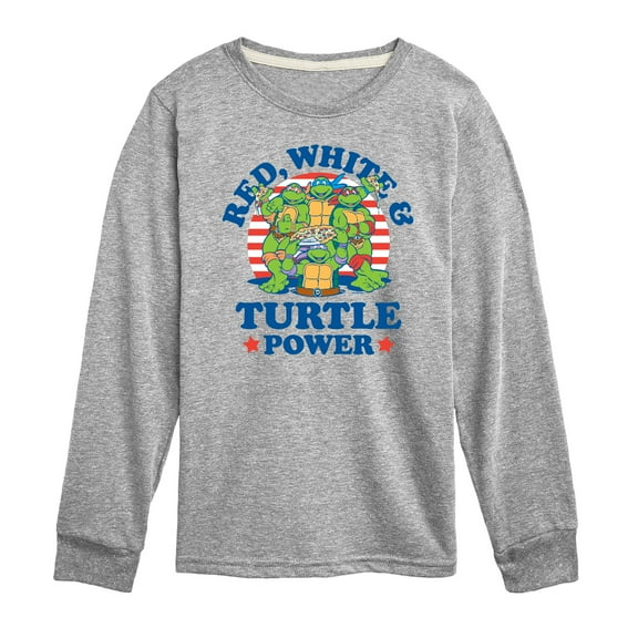 Teenage Mutant Ninja Turtles - Red White Turtle Power - Youth Long Sleeve Tee
