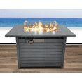 thumbnail image 2 of 42" Steel Propane Fire Pit Table with Lid - 50,000 Btu Outdoor Patio Heater with Adjustable Flame, Lava Rocks & Cover, Gray, 2 of 5