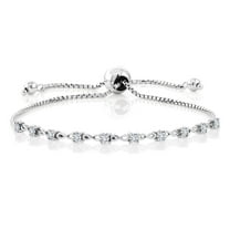 Gem Stone King 925 Sterling Silver White Lab Grown Diamond Tennis Bracelet for Women | 0.65 Cttw | Round 2.5MM | F-G Color | VS1 Clarity | Fully Adjustable up to 9 inch