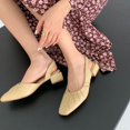 thumbnail image 2 of Juebong Womens Slingback Flat Pumps Closed Square Toe Casual Low Block Heels Slip On Party Dress Work Office Shoes, 2 of 3