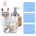 thumbnail image 2 of Juego de tapas para accesorios de baño Mason Jar (4 unidades), tarros no incluidos, dispensador de jabón, soporte para cepillo de dientes y tapas para tarros de almacenamiento de boticario para tarros, 2 of 5