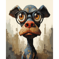 Paint by Number DIY Paint by Numbers Kit for Kids & Adults Beginner DIY Acrylic Painting Kits, 16x20 inch Christmas gifts（Dog）