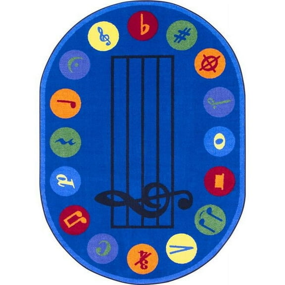 Take Note Oval Area Rug - Multi Color - 7 ft. 8 in. x 10 ft. 9 in.