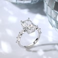 thumbnail image 3 of Bow Jewelry White Gold Plated 14K Moissanite Ring - Radiant Cut Excellent 1.97 Ct Moissanite Engagement Ring - Solitaire with Accent Moissanite Ring - Wedding Moissanite Ring for Ring, 3 of 10