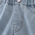thumbnail image 5 of JAJAHO Girls Denim Shorts Wide Leg Jeans For Girl Kids Summer Elastic Waist Pearl Design Knee Length Shorts 4-16Y Trendy Bottoms, 5 of 9