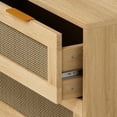 thumbnail image 5 of 31.5" 3-Drawer Oak Rattan Storage / Attractive Accent for Living Space, 5 of 5