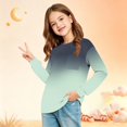 thumbnail image 4 of Girls' shirt Long Sleeve Crewneck Gradient Tops Casual Soft Baggy Pullover Sweatshirt for Kids, 4 of 6