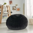 thumbnail image 2 of Christopher Knight Home Schley 5 Foot Bean Bag - Short Faux Fur - Black, Small, 2 of 7