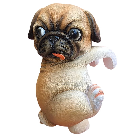 Cute Dog Figurines, Hanging Flower Pot Hugger Resin Puppy Planter Ornaments for Home, Garden, Patio & Yard Decorations (Funny Pug Design)