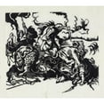 thumbnail image 2 of Franz Marc 16x15 Gold Ornate Wood Frame and Double Matted Museum Art Print Titled - Lion Hunt for Delacroix (1913), 2 of 4