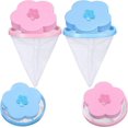 thumbnail image 1 of 4 Pieces Of Plum Blossom Washing Machine Hair Filter Cleaning Net Bag Floating Pet Plush Net Remover, 1 of 4