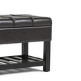 thumbnail image 2 of Saxon 43 inch Wide Transitional Rectangle Storage Ottoman Bench in Midnight Black Vegan Leather, 2 of 8