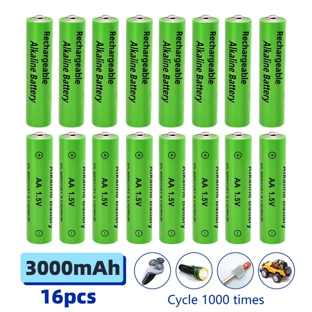 1.5V Alkaline AA Rechargeable Battery Cell, 16PCS