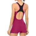 thumbnail image 5 of Alove Women Boyleg One Piece Swimsuit Splice Color Sport Swimming Suit XS-2XL, 5 of 5