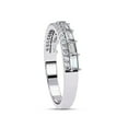 thumbnail image 3 of AFFY Double Row Half Eternity Wedding Band Rings for Women, Baguette and Round Cut Lab Created Moissanite Ring in 14K White Gold Plated 925 Sterling Silver Size-6.5, 3 of 6