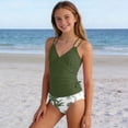 thumbnail image 4 of YEPGAR Girls Bikini Set 2 Piece Adjustable Straps Floral Print Padded Bathing Suit Girls' Swimwear for 7-16 Years (Green, 15-16 Years), 4 of 6