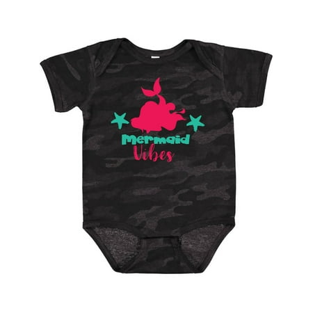 

Inktastic Mermaid Vibes Mermaid Silhouette - Pink Green Gift Baby Girl Bodysuit