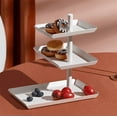 thumbnail image 4 of 3 Tier Multifunctional Shelf, Dingrich 360° Rotatable Cake Dessert Display Rack, 9.6x6.1inch Rectangular Shelf, 3 Tier Metal Stand for Snacks, Cookies, Candy, Fruits, Jewelry, Cosmetics - Black, 4 of 7