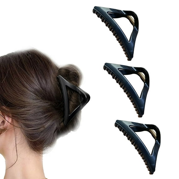 Cozy Clip - Comfortable Hair Claw Clip for Women, TPEE Soft Hair Claw Clip, Hair Clamps for Women Large Jaw Hair Clips for Thick Hair - 3 Pack, Black
