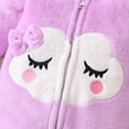 thumbnail image 6 of LIIPEE Girls Boys Plush Onesie Warm Cartoon Animal Long Sleeve Hooded Zip Up Fuzzy Jumpsuit Girl Elegant Climbing Hiking Camping Cycling One-Pieces,Purple,62, 6 of 8