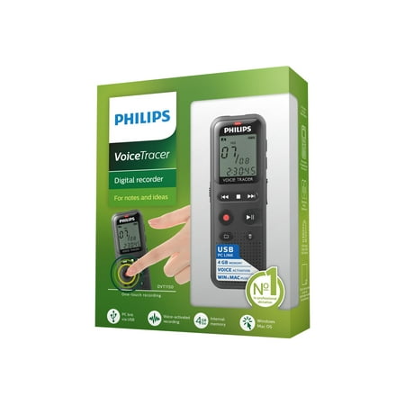 Philips - Voice Tracer Audio Recorder - Black