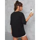 thumbnail image 5 of Playeras Manga Corta Mujer Negro Bts Oversize K-pop Camiseta, 5 of 7