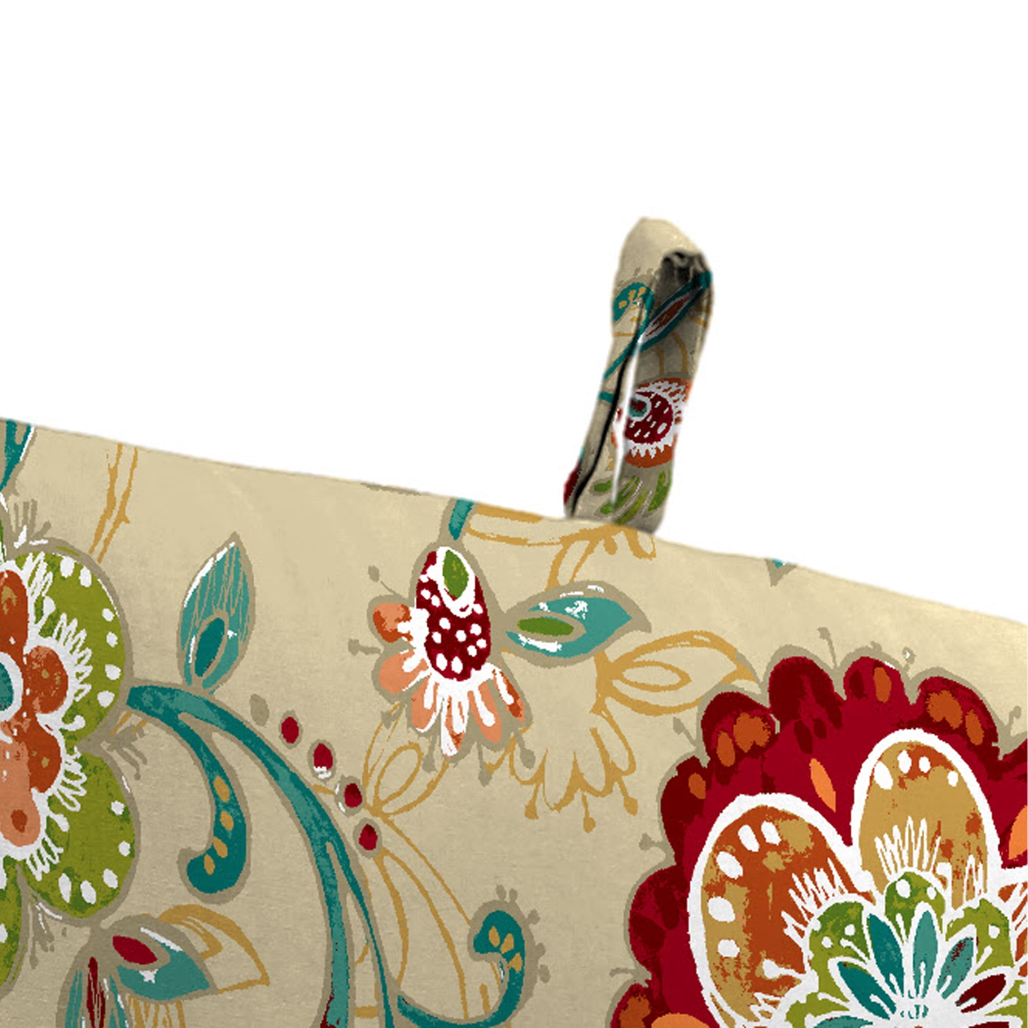Jordan Manufacturing 44" x 22" Fanfare Sonoma Multicolor Floral Rectangular Outdoor Chair Cushion with Ties and Hanger Loop