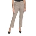 thumbnail image 2 of Calvin Klein Women's Petites Mid-Rise Straight Leg Pants Plaid Luggage Multi (Luggage Multi, 8P), 2 of 4