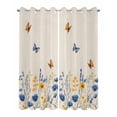 thumbnail image 2 of nqOlkjepod Outdoor Curtains for Patio Waterproof, Spring Flowers Outdoor Privacy Panels Grommet, Summer Rustic Butterfly Botanical Beige Blackout Outside Curtains for Porch/Cabana 54"x84", 2 Panels, 2 of 8