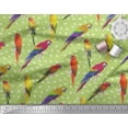thumbnail image 1 of Soimoi Green Cotton Jersey Fabric Macaw Parrot Bird Decor Fabric Printed Yard 64 Inch Wide, 1 of 3